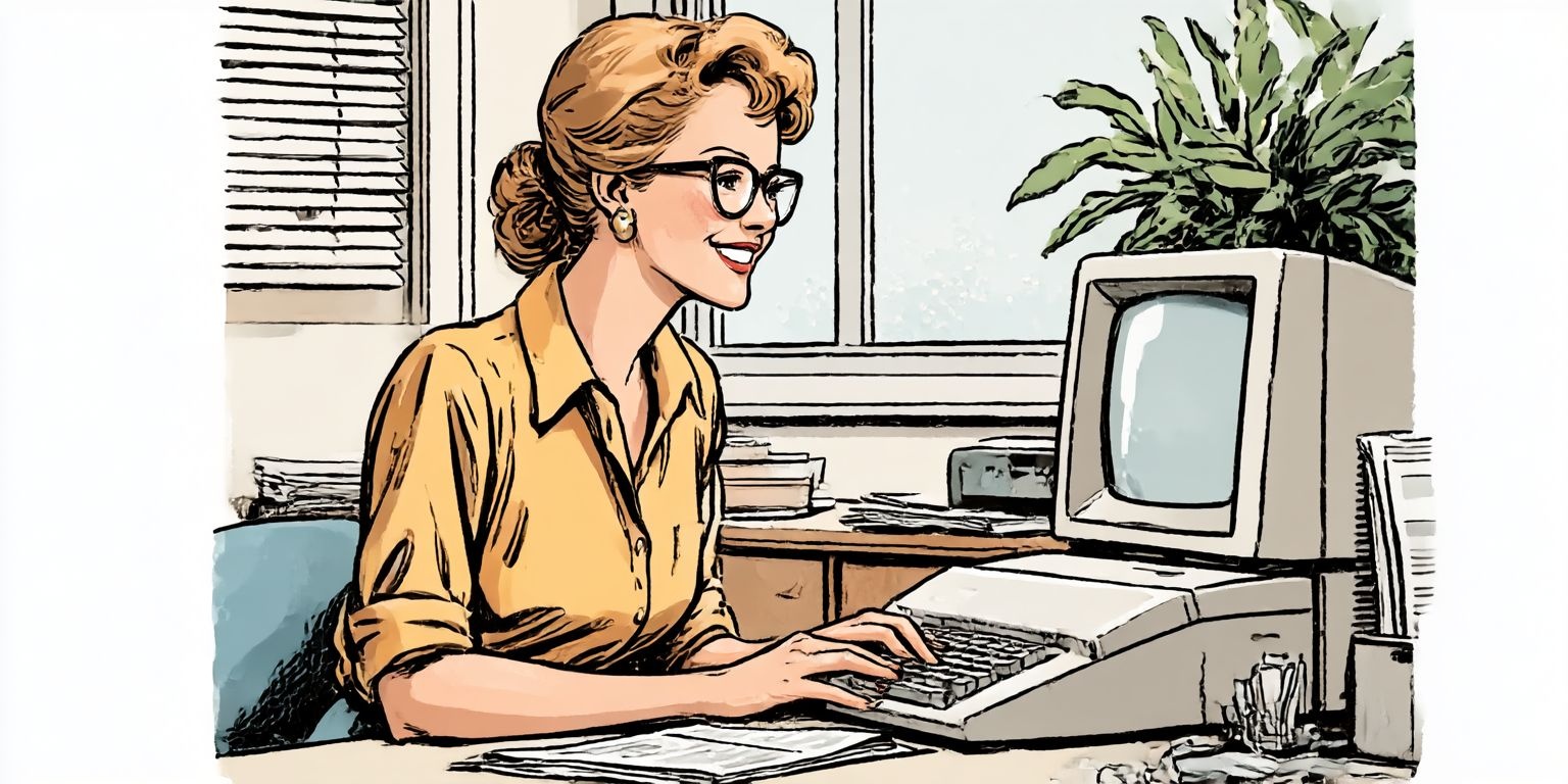 a secretary in 1980s